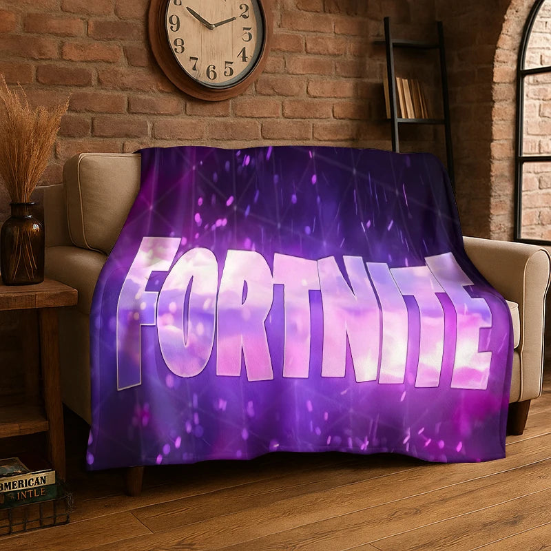 Cartoon F-Fortnite Game Gamer flanellen deken, zachte warme plaiddeken voor slaapkamer, woonkamer, bed, reizen, kamperen, picknick en als cadeau