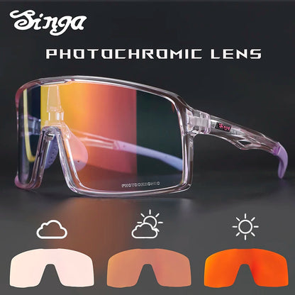 SINGA Photochromic Cycling Sunglasses Sport Glasses Road Bike Glasses MTB Eyewear for Man Women Riding Goggle Cycling Glasses