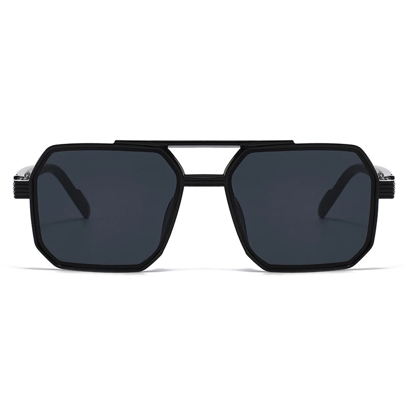 2pcs Trendy Metal Polygonal Pilot Women Sunglasses Luxury Double Beam Men Sunglass Outdoor Driving Shade Sunglasses Unisex UV400