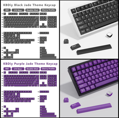 KBDiy 174 Keys/Set PBT GMK Apollo Keycap Double Shot Minimalist ISO Cherry Profile for Game Mechanical Keyboard Keycaps for MX