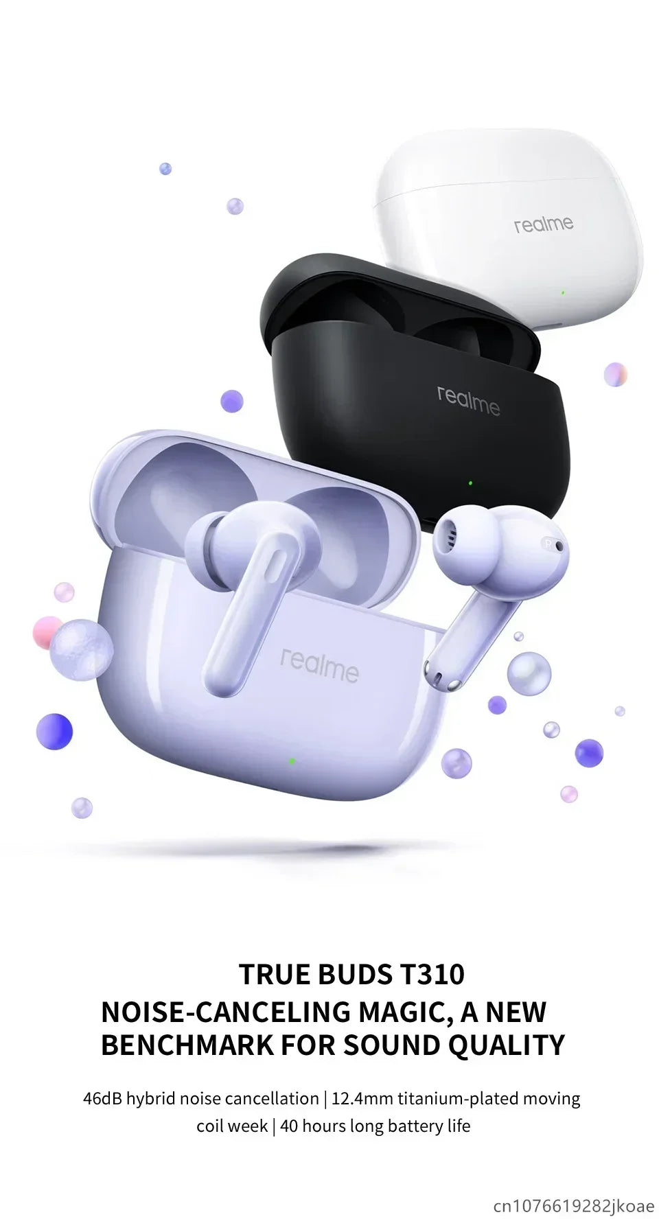 realme Buds T310 Earealme Buds T310 Wireless Earbuds Bluetooth 5.4 – 46dB Active Noise Cancelling HiFi Earphones with Deep Bass & Long Battery Liferphones 46dB Active Noise Cancelling HiFi Wireless Headphones Bluetooth 5.4 Game Music Headset Long Standby