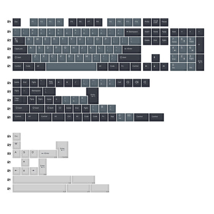 KBDiy GMK WOB Keycap Cherry Profile Double Shot PBT ISO 7u Black and White Keycaps For Mechanical Keyboard Retro Gaming Key Cap