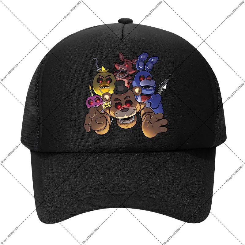 FNAF Baseball Cap Five Nights At Freddys Unisex Sun Hats Cartoon Anime Printed Hat Boys Girls Fashion Caps Birthday Party Gifts