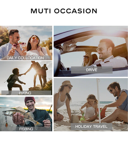 CAPONI Nylon Polarized Sunglasses For Men Square Driving Fashionable Alloy Shades Anti-Glare UV400 Protection Sun Glasses CP1325