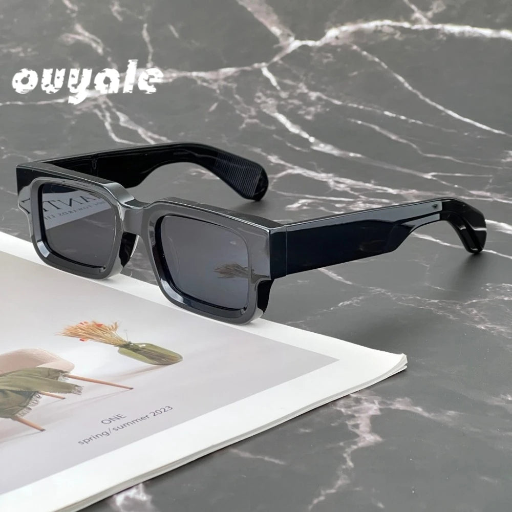Sunglasses ASCARI Vintage Square Unisex Handcrafted Acetate UV400 Classic Retro Designer Eyewear