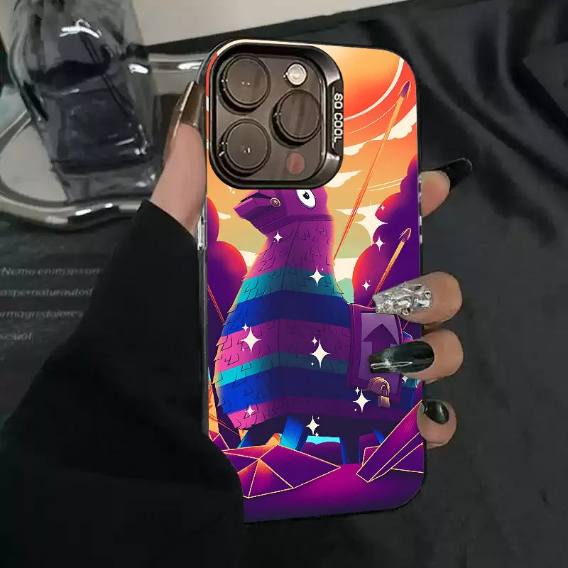 Funda para teléfono F-fornite Game de 1 pieza, carcasa IMD color plata para iPhone 16 15 14 13 12 11 Pro Max Plus