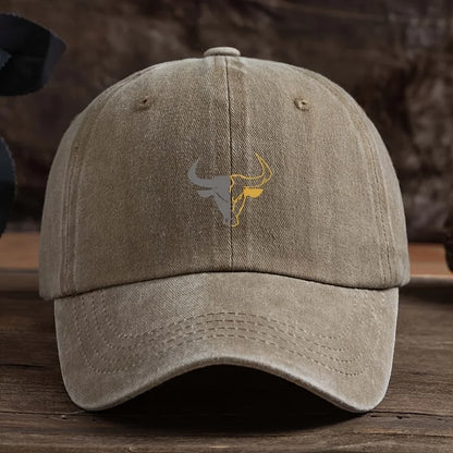 Fashionable Bull Head Printed Baseball Hat Multi functional Outdoor Leisure Fishing Hat Travel Sunshade Duck billed Hat