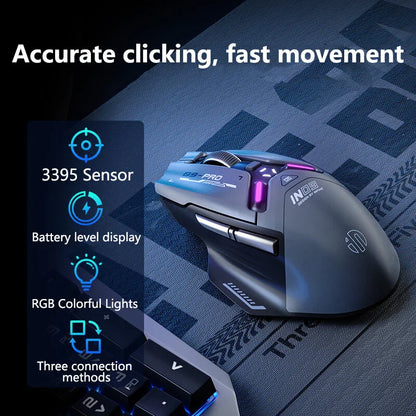 Inphic IN9PRO Wireless Gaming Mouse 26000 DPI Tri-Mode RGB Gaming Mouse, PAW3395 Sensor, Bluetooth 5.0, 2.4G & Wired, 8K Polling Rate Compatible