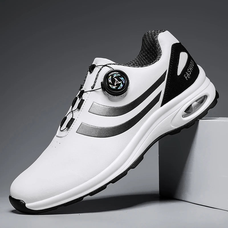 Golf Shoes Air Cushion Men Sports Running Driving Shoes Breathable Lightweight Comfortable Athletic Nonskid Rotating Sneakers