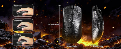 ATTACK SHARK R11 ULTRA trådløs gamingmus i kulfiber, 8000Hz, PAW3950MAX, 42000DPI, letvægtsdesign på 49g, 20000FPS, Nordic 52840