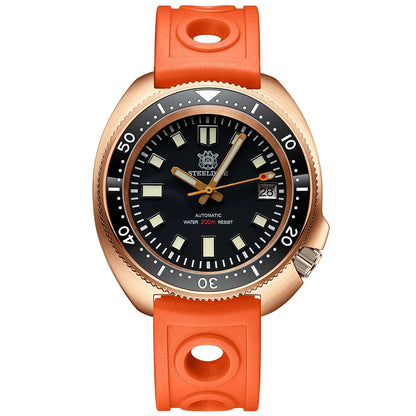 STEELDIVE Men Bronze Dive Watch 200M Water Resistant Ceramic Bronze Bezel Automatic Movement Wristwatch