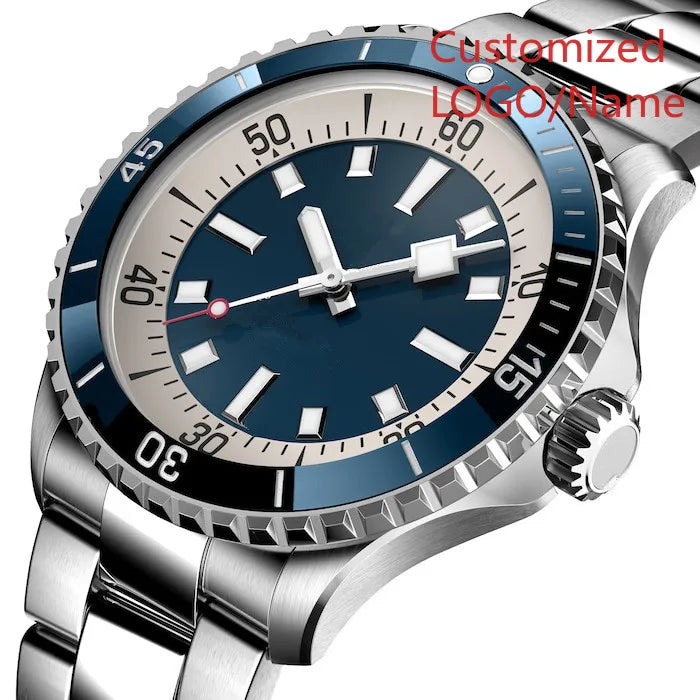 A11 Store Customized Watch Super ocean Mens Automatic Mechanical Watch Stainless Steel  Black Blue Ceramic Bezel 44mm