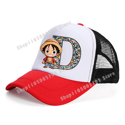 One Pieces Baseball Cap Cute Cartoon Anime Luffy Letters Casual Hats Men Adult Adjustable Sun Caps Boy Headgear Kids Hat Gift