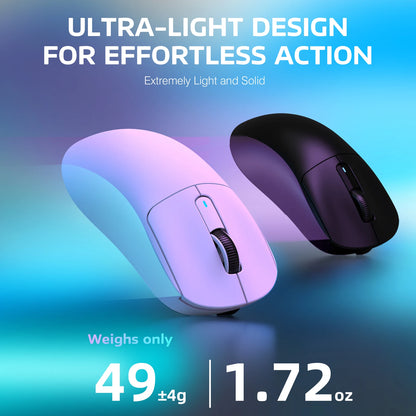 ATTACK SHARK X3 vezeték nélküli gaming egér, 49g ergonomikus PC egér, három üzemmód, PAW3395 26K DPI optikai érzékelő, programozható gombok