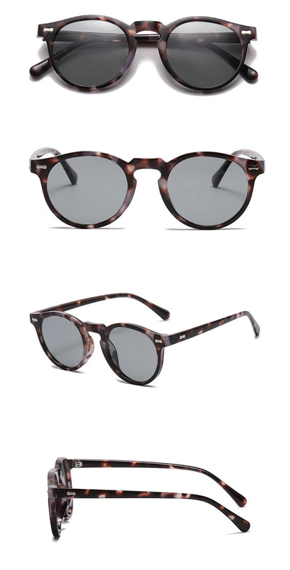 Peekaboo polarized sunglasses for men korean fashion driving round sun glasses for women uv400 green brown summer accessories