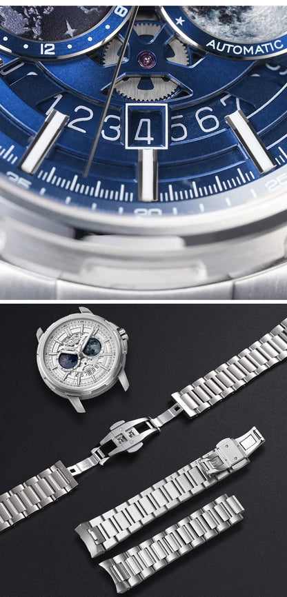 BORIAGE(BOAIJIUA) Automatic Mechanical Watch Creative Starry Sky Watch Water Resistant  Mechanical Watches Birthday Gift for Men