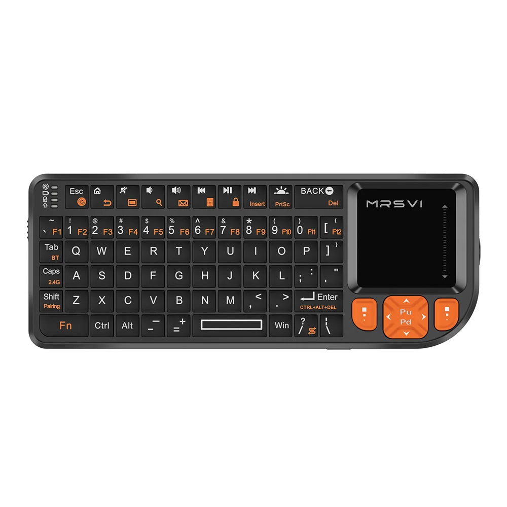 Teclado Bluetooth Mini MRSVI A8 PLUS, teclado inalámbrico retroiluminado de 2.4GHz con panel táctil para Android TV Box, Mac, portátil y Windows