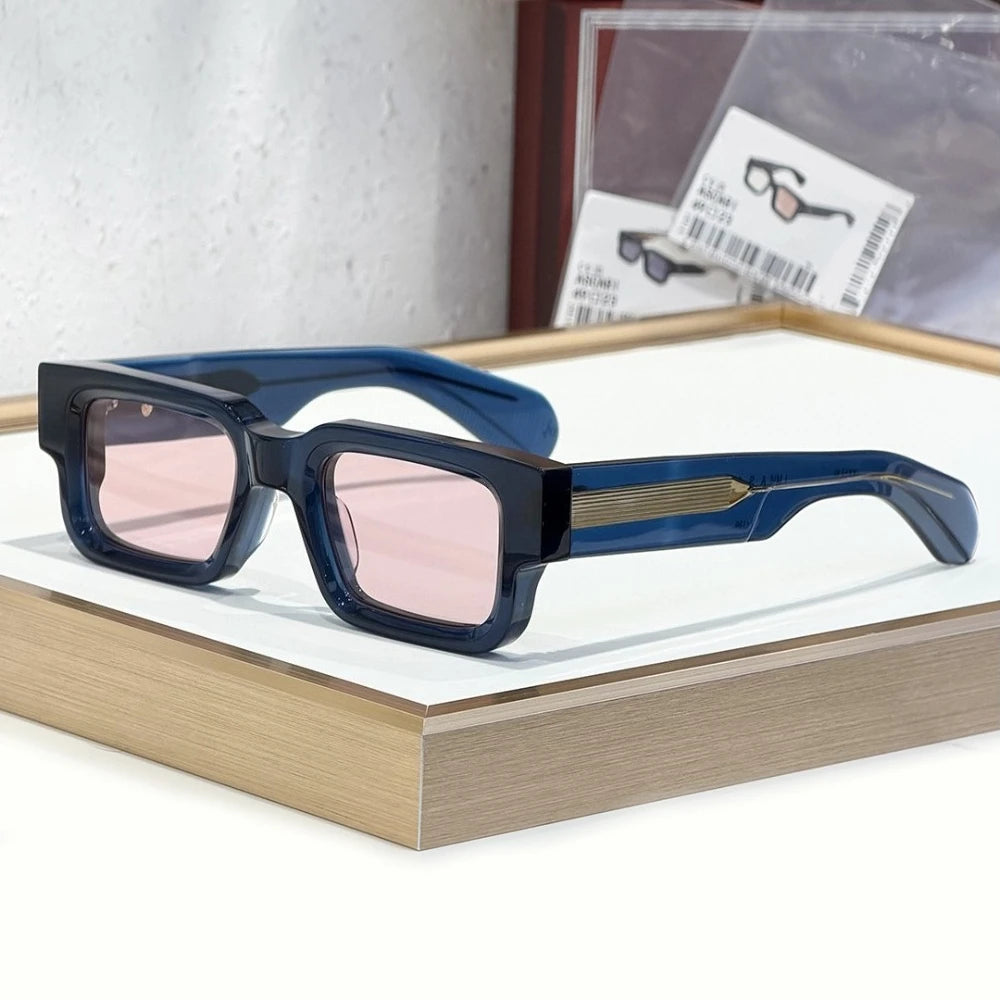 Sunglasses ASCARI Vintage Square Unisex Handcrafted Acetate UV400 Classic Retro Designer Eyewear