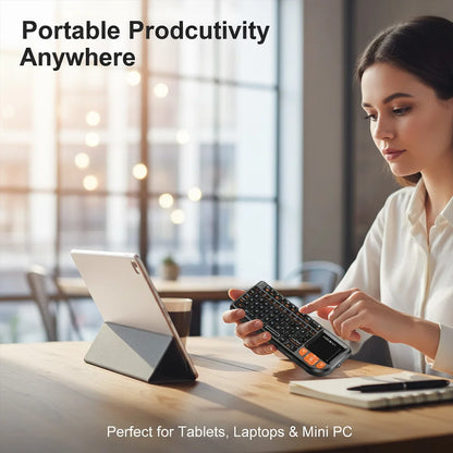Teclado Bluetooth Mini MRSVI A8 PLUS, teclado inalámbrico retroiluminado de 2.4GHz con panel táctil para Android TV Box, Mac, portátil y Windows