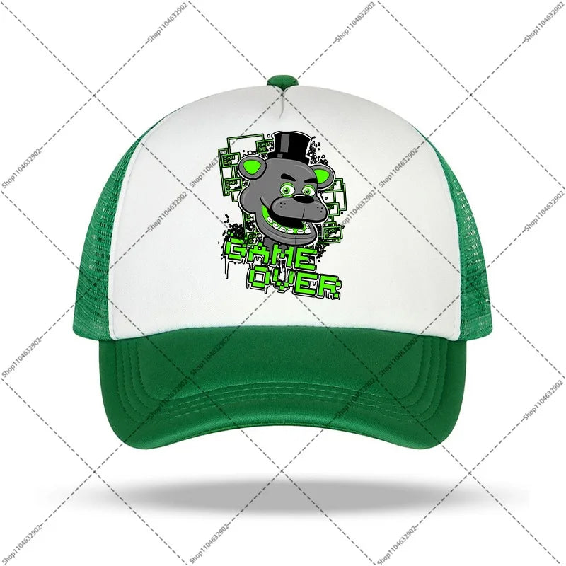 FNAF Baseball Cap Five Nights At Freddys Unisex Sun Hats Cartoon Anime Printed Hat Boys Girls Fashion Caps Birthday Party Gifts