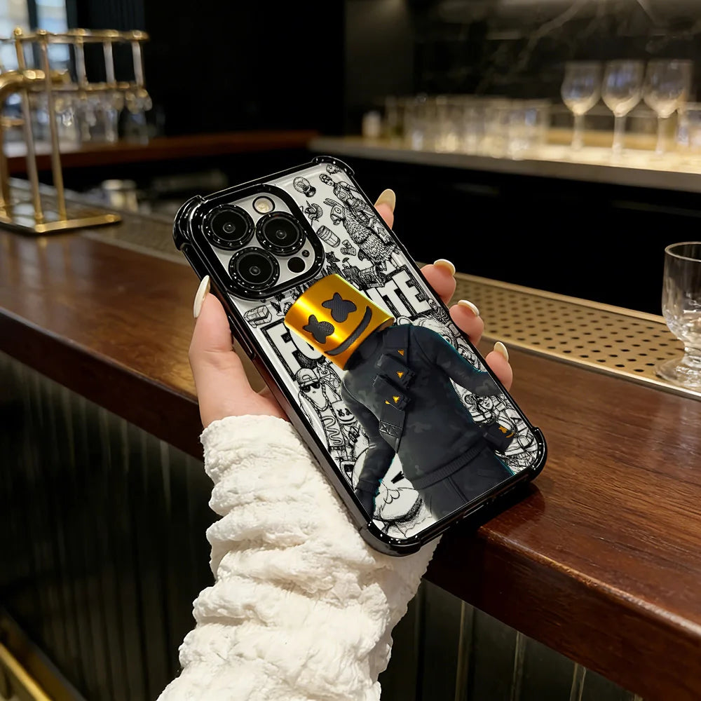 Battle Royale Fortnite Plating Phone Case For iPhone 17 17e 16e 16 15 14 13 12 11 Pro Max X XR XSMax 7 8 Mini Air Plus Airbag