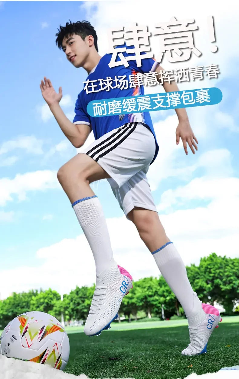 TF Long Stud Training Football Cleats Wear Resistant Breathable Firm Ground Outdoor Match Training Sports Footwear