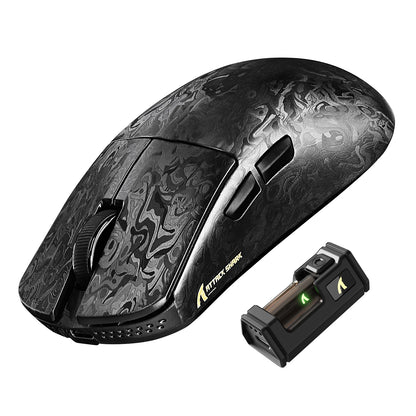 ATTACK SHARK R11 ULTRA trådløs gamingmus i kulfiber, 8000Hz, PAW3950MAX, 42000DPI, letvægtsdesign på 49g, 20000FPS, Nordic 52840