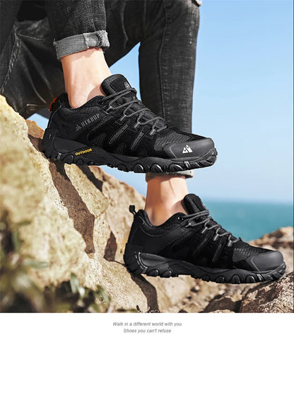 Running Shoes Summer Sports Shoes Men's Shoes Spring And Autumn Breathable Casual Walking Shoes Lace-Up Lightweight Solid Color