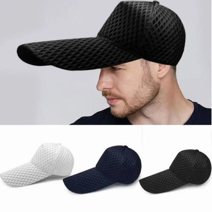 Large Head Man Outdoor Fishing 14cm Long Peak Big Size Sun Hat Oversize Trucker Cap Plus Size Mesh Baseball Caps 55-60cm 60-65cm