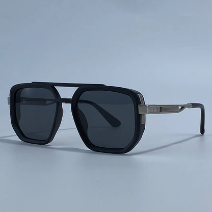 Polarized Square Sunglasses Men 2026 Luxury Vintage Double Bridge Gradient Lens Driving Shades Retro Flat Top Sun Glasses Male
