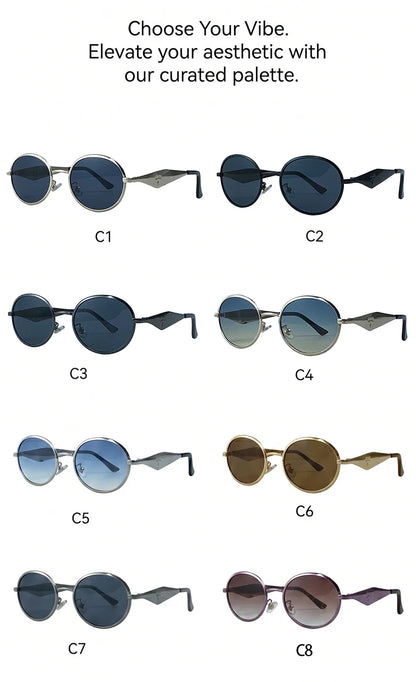 Metal Frame Round Punk Photochromic Sunglasses Women 2026 Luxury Brand Designer Steampunk Oval Sun Glasses Outdoor Eyewear Shade