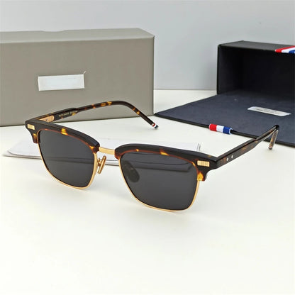 Brand Design Design Men's Polarized Sunglasses Alloy Acetate Square UV400 Sunglass for Women Outdoor Driving Eyewear Shade TB711