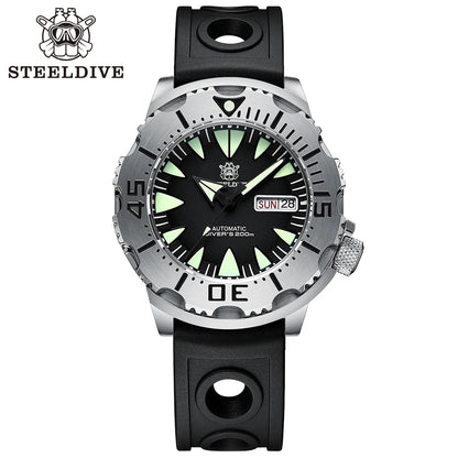 STEELDIVE SD1984 Monster Steel Strap Mechanical Watch NH36 Movt Sapphire Crystal 200M Waterproof Swiss Super Luminous Wristwatch