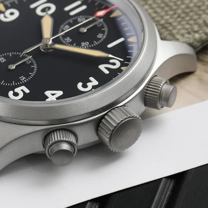 Militado VK61 VK67 Quartz Chronograph Watch 39mm 316L Stainless Steel Case 3 Dial Waterproof 100M  Multifunction Military Watch