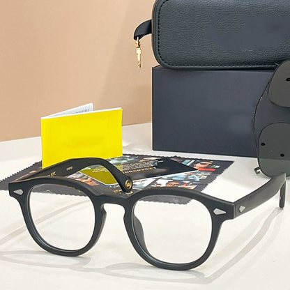 Acetate Round Classical Sunglasses for Men and Women High Quality Brand Designer UV400 Outdoor Luxury Retro Eyeglasses