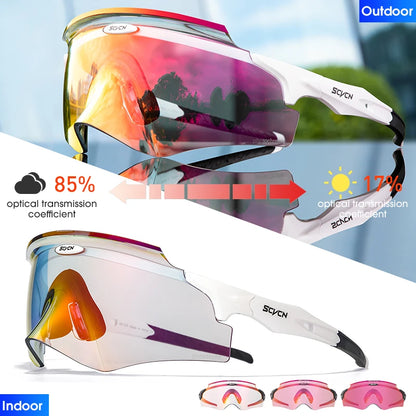 Scvcn Men's Cycling Glasses Outdoor Sport Runing Sunglasses Women MTB Bike Bicycle Goggles Road Riding Fishing Hiking Eyewear