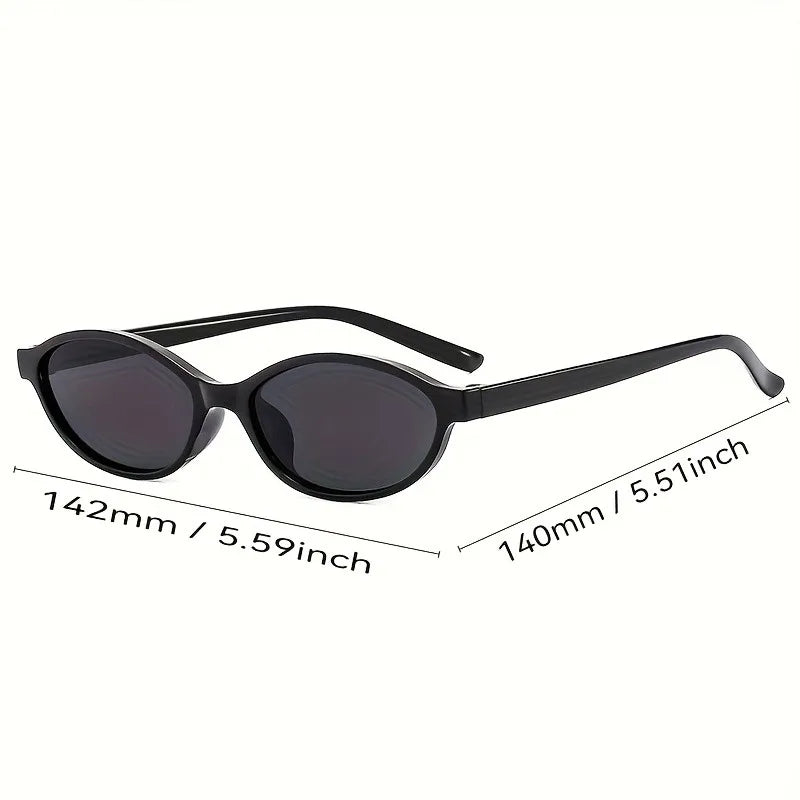 New Retro Oval Small Frame Fashionable Women's Glasses, Fashionable High-end Casual Street Photography Glasses