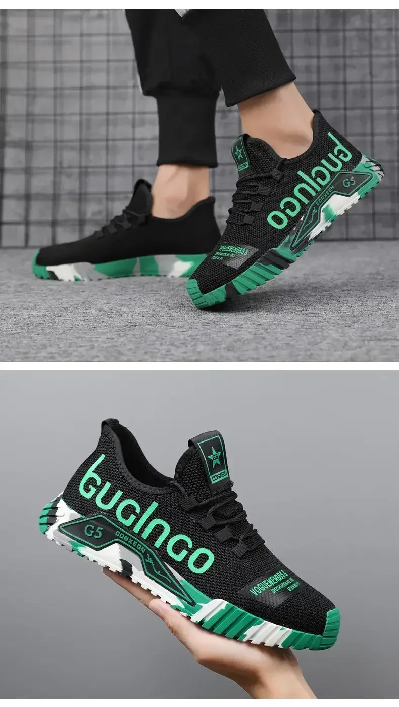 Sportschool Nieuwe gevulkaniseerde wandelsneakers met veters Comfortabele, slijtvaste casual schoenen Wandelschoenen voor de zomer Mesh-ballerina's Modieus Ademend