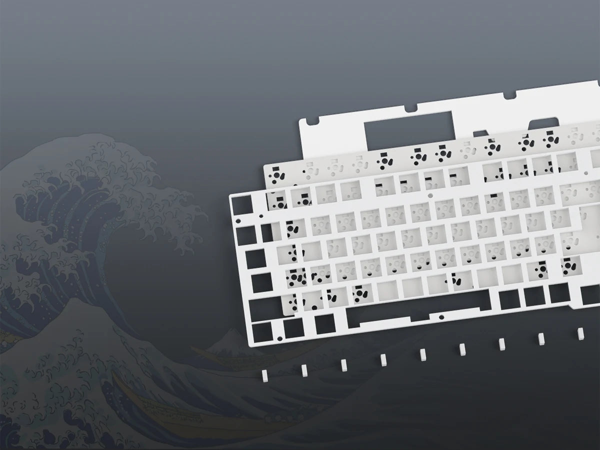 womier S-K80 Sea Wave Hot Swappable GamIng Keyboard Wired Mechanical Keyboard with Color OLED Display Gasket Mount RGB Keyboard