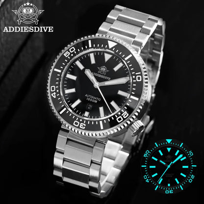 Orologio da immersione di lusso da uomo ADDIESDIVE, impermeabile fino a 1000 m, con vetro zaffiro e quadrante luminescente – Orologio meccanico a carica automatica