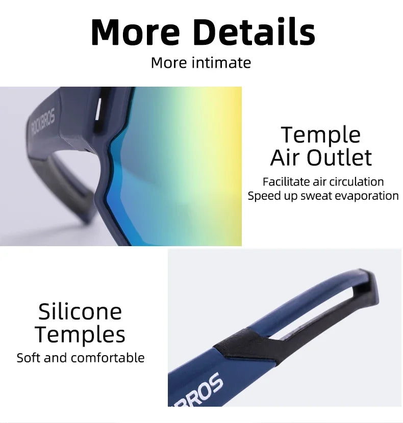 ROCKBROS Polarized Sunglasses, Sports Protection Glasses, Bicycle Eyewear, Outdoor Hiking, Camping, Golf, Cycling Goggles, UV400