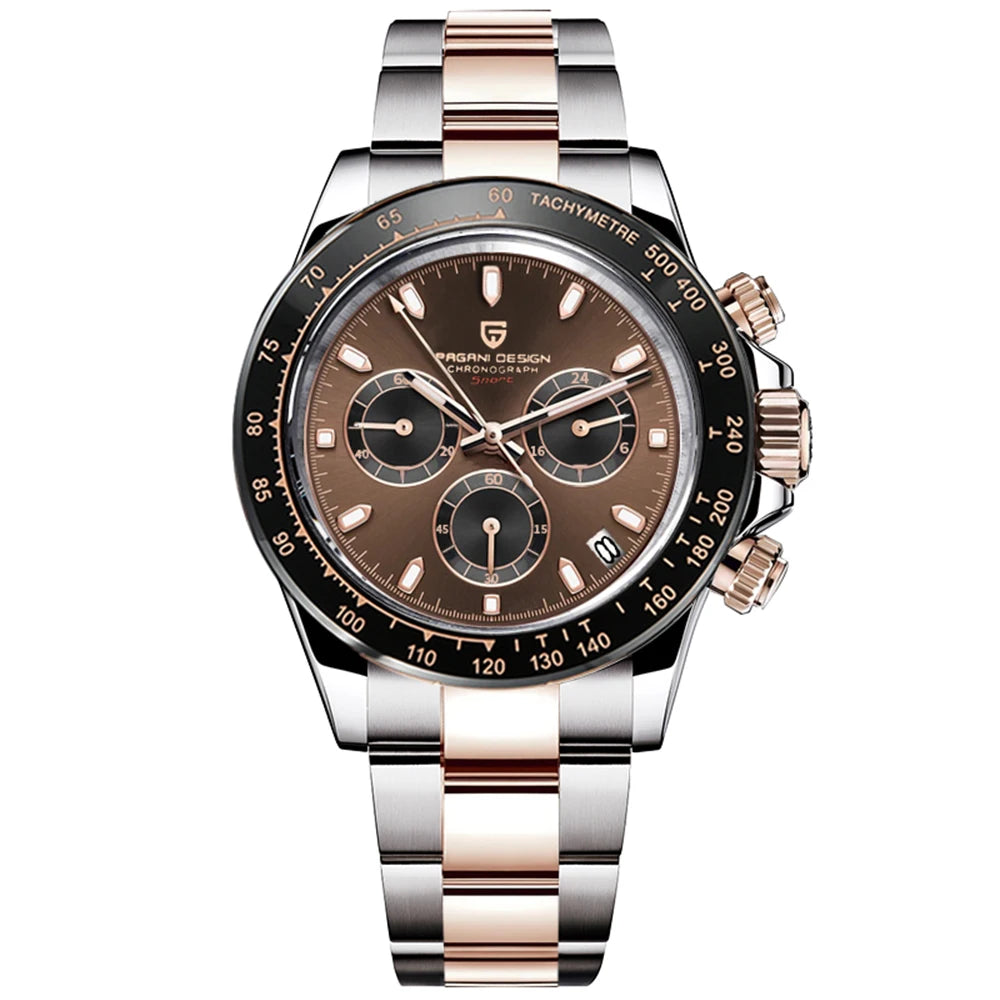 Chronographenuhr für Herren von PAGANI DESIGN – Luxuriöse Quarz-Armbanduhr, leuchtend und wasserdicht.