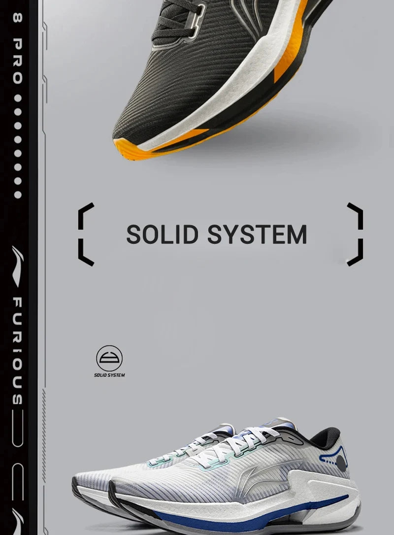 Li-Ning Men's FURIOUS RIDER 8 Stability Running Shoes BOOM Anti-Slip Cushion Li-Ning Stable Support Sports Sneakers ARZV005