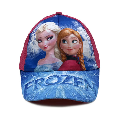 Disney Princess Elsa Anna Sofia Frozen Anime Figure Baseball Cap Terylene Peaked Cap Hat Cartoon Girl Kid's Headwear Gifts