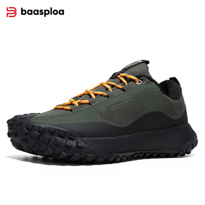 Baasploa Men Hiking Shoes High Quality Comfort Soft Waterproof Male Trekking Sneakers Resistant Non-slip Outdoor Climbing Shoes