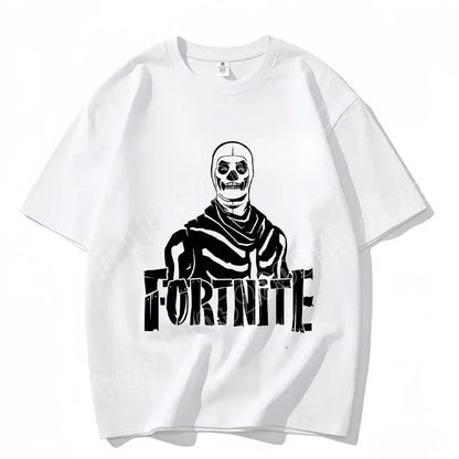 Fortnite Crew Neck T Shirt Unisex Adult Game Dance Fashion New Pure Cotton Short Sleeve Tops Perfect for Casual Wear Vacations