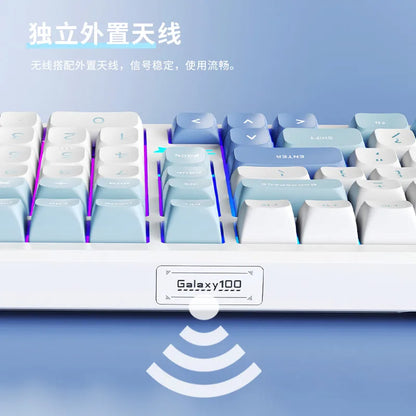 VTER Galaxy100 Full Aluminum Mechanical Keyboard Tri-mode Bluetooth 2.4G Gasket Mount Hot-Swap RGB Gaming Keyboard for PC Mac