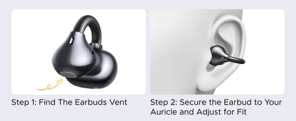 UGREEN ClipBuds Open-Ear Wireless Bluetooth 6.0 Earbuds with 4 Mic Clear Call, 30H Playtime Clip-On Earphones, Waterproof Sport Headphones