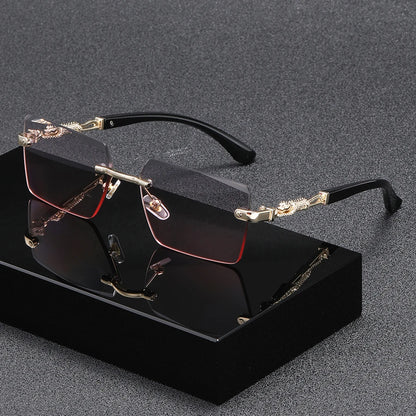 Men's and women's frameless personalized trend fashion glasses suitable for parties, gatherings, and holiday gifts