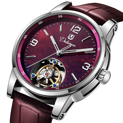 Férfi divatos sportos, automatikus, mechanikus, vízálló tourbillon karóra – prémium márkájú luxus karóra